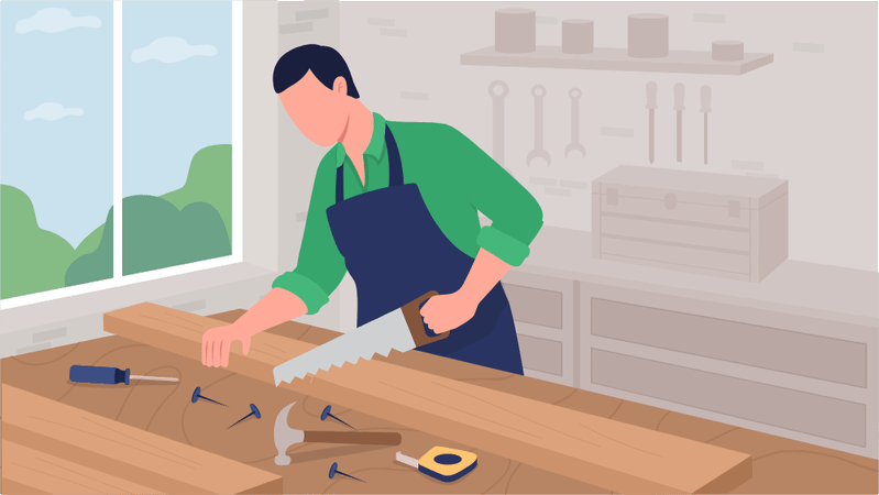 Menuisier au travail